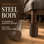 Round Steel Riser, 4.1-4.8 Inch Height, Fits 2.25 Inch Leg, 4Pcs Brown - Image 3