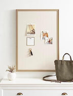 Kate and Laurel Oakhurst Rectangle Framed Linen Fabric Pinboard; 24 x 36; Light Tan; Traditional Decorative Bulletin Board with Stepped Profile and Lightly Distressed Finish - Image 3