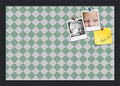 PinPix 19x13 inch Cork Bulletin Board. This Decorative Framed Pin Board Comes with Diamond Pattern in Green and White Design and Satin Black. Ideal for Home, Office Decor or School (PinPix-330) by PinPixBulletinBoards