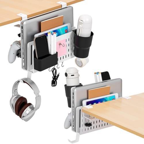 Desk Side Storage Organizer Set Fits Edge 0.2-2.2",Double,White by Unknown