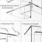 FUCDTEFC Acrylic Laptop Stand for Desk, Laptop Riser for 10-15.6 Inch Laptops, Ergonomic Computer Stand Holder Compatible with Macbooks and Notebooks- Clear - Image 5