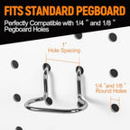 60 Pack Pegboard Hooks Assortment, 3 Sizes Heavy Duty Galvanized Peg Board Hooks, 20 Each, Garage Tool Organizer Accessories for Workshop Storage - Image 4
