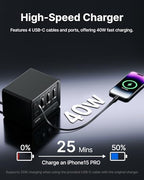 Gitryin 12-in-1 Desktop Charging Station, 160W USB Retractable GaN Charger - Image 3