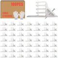 100 Pack Cable Stackers with Steel Nails, White Electrical Wire Clip Set by Hedday