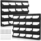 Geelin 2 Pcs Acrylic Business Card Holder Wall Mount Black Business Card Display Holder with Hanging Hardware Vertical Sticker Display Rack Organizing Stand for Office Home (16 Pockets) by Geelin