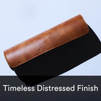 Premium Distressed Faux Vegan Leather Desk Mat | Multifunctional Desk Pad for Home Office | (Brown/Tan, 12" x 27.5") - Image 6