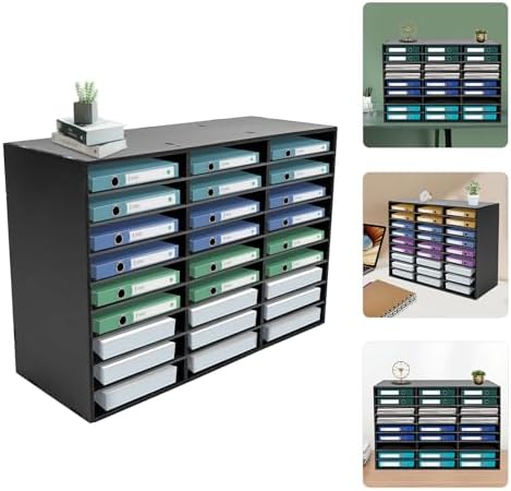 Mail Sorter Organizer, Black Mailbox for Classroom, 27 Compartments Literature Organizer, Desktop File Sorter, Paper Organizer for Home School Office (27 Slots Black) - Image 2