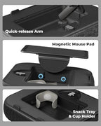 SupeDesk Laptop Lap Desk, Adjustable iPad Holder for Bed, 360° Swivel Tablet Arm, Laptop Desk with Mouse Pad, Snack Bowl & Cup Holder, Fits 4.7–13” Tablets & 15” Laptop (Black) - Image 5