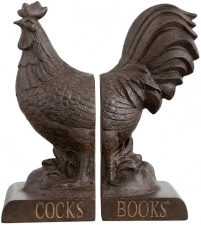 Comfy Hour 9.5 Inch Rooster Bookends, Farmhouse Decor, Set of 2 by ComfyHour
