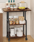 CHOEZON 23.6-in Printer Stand with Storage, 3-Tier Printer Table for Home Office, Printer Cart Under Desk Storage, Suitable for Study, Kitchen, Living Room, Rustic Brown and Black TPS02BF - Image 3