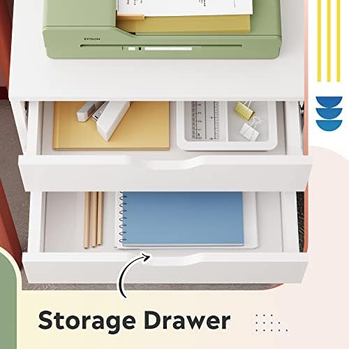 DEVAISE 5-Drawer Filing Cabinet Under Desk, Storage file Cabinet, White - Image 4