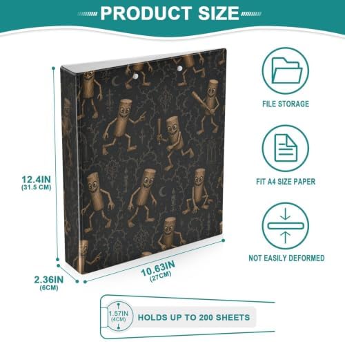 ALAZA Brainrot Tung Tung Tung Sahur (12) 3 Ring Binder 1.5 Inch Three Ring Office Binders w/clipboard & 3 Pockets, Hold 200 Sheets, 2 pcs - Image 5