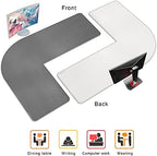 Chihein L-Shaped Desk Pad (45.3”+ 57.1”) x 15.7” Gray/White - Image 5