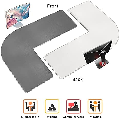 Chihein L-Shaped Desk Pad (45.3”+ 57.1”) x 15.7” Gray/White - Image 5