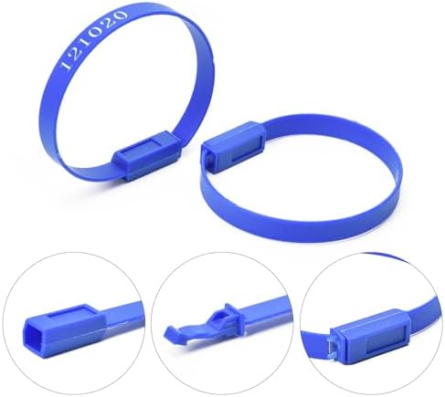 1000pcs Plastic Tamper Seals Numbered Security Shipping Tags, Slender Shape Container Ties Fixed Disposable Lock for Trailer Truck Cable (Blue) - Image 3