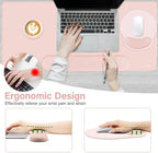MOSISO Wrist Rest for Mouse Pad Set, Large Gaming Deskpad, Baby Pink - Image 3
