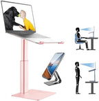 Ergonomic Aluminum Laptop Stand for Desk Adjustable Sit to Stand Riser DJ Laptop Stand Adjustable Height from 7-15 Inches Aluminum by DEEDRR