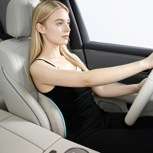 Lumbar Pillow for Car, 2 Pack Lower Back Support (Off-White) - Image 7