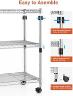 HealSmart 3-Tier Heavy Duty Storage Shelving Unit,Chrome,24.02" D x 13.78" W x 21.97" H inch, 1 Pack - Image 6
