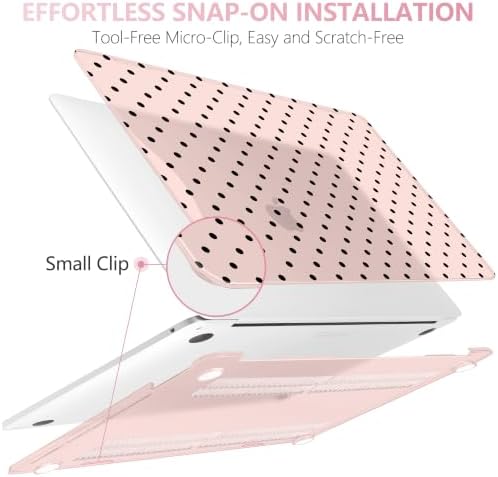 DONGKE Case for MacBook Pro 13 Inch (2026-2020 Models A2338 M2 M1/A2251/A2289), Chalk Pink Polka Dots Hard Shell Case with Keyboard Protector, Compatible with Retina Display and Touch Bar - Image 6