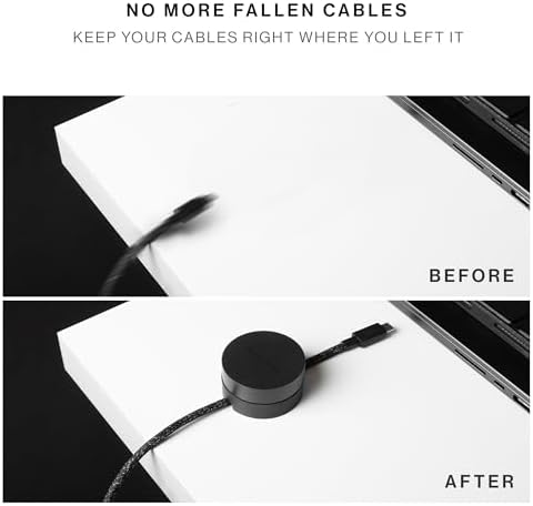 Native Union Weighter – Cable Weight/Holder Desk Accessory for Workspace or Nightstand – Non-Slip Cable Organizer – Metal and Silicone Design – for All Cables Including USB-C & Lightning (Black) - Image 2
