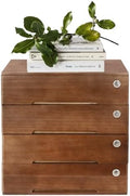 4 Drawers Wood Storage Box, Wooden Desktop Storage Box with Lockable Drawers Flat File Cabinet Multilevel Apothecary Cabinet for Office, Study 15.75 x 11 x 15.94 Inch by Unknown
