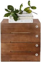 Wooden Desktop Storage Box with Lockable Drawers 4 Drawer Desktop Organizer Office Supplies File Organizer for Office Study Dresser by Unknown