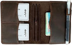 Travelers Notebook Cover with Inner Pockets, Card Slots and Pen Holder, Passport Size, Dark Brown - Image 3