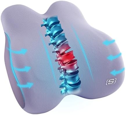 Skechers Women’s Lumbar Pillow,Memory Foam Lumbar Support Pillow for Office,Chair Lower Back Pain Relief Lumbar Pillow,Ergonomic Design Back Support Pillow for Office Chair,Car,Home,Travel,Purple by Unknown