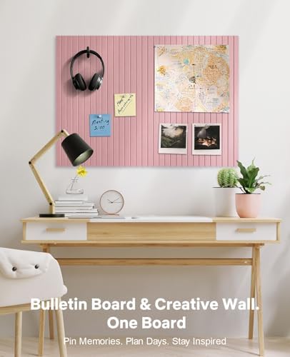 48" x 36" Large Cork Bulletin Board Tiles, Peel and Stick Felt Wall Panels for Vision, Message Center, Picture and Prayer Board for Office, Dorm, Room and Desk Decor(Pink) - Image 4