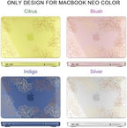 MEEgoodo 4-in-1 Printed Case for MacBook Neo 13 inch 2026 Release Model A3404, Laptop Hard Shell Cases with Keyboard Skin & Screen Protector & Webcam Covers, Drawn Golden Floral - Image 3