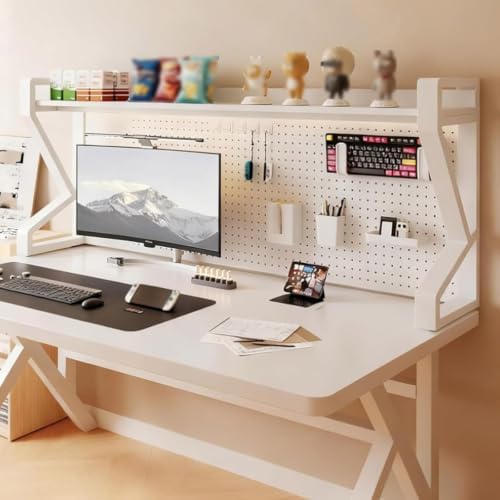 Metal Desk Storage Shelf，Desk Shelf Organizer with Pegboard & Accessories by Yidlkecqey