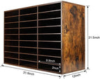 PAG-Mass Wood Literature Organizer Mail Sorter Student Mailbox for Classroom Desktop Bill Paper Holder for Office Home School, 27 Compartments, Antique Brown - Image 4