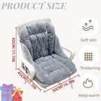 Non-Slip Rocking Chair Cushion Semi-Enclosed Desk Chair Cushion with High Back Support Soft Office Chair Cushion with Ties Removable Cover Dorm Seat Cushion,35.4 * 19.15in - Image 2