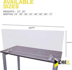 OBEX Acrylic Free Standing Screen, Divider for Desk Privacy Home & Office Partitions for Table Top Workstation, Portable Cubicle Panel for Work, 24" x 48", Clear - Image 6