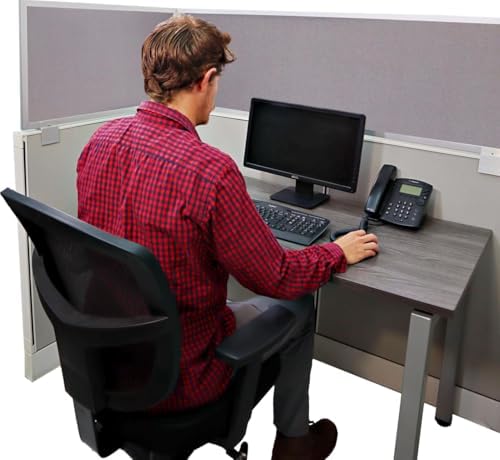 OBEX Acoustical Cubicle Privacy Screen Extender Desk Panel & Office Divider, Add Separation & Block Noise, 18" x 48", Slate by OBEX