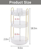 Asayuee 360 Rotating Makeup Organizer,3 Tier Large Capacity Make Up Organizers and Storage,Skincare Perfume Vanity Organizers,Bathroom Cosmetics Storage Organizer Countertop(Clear) - Image 4