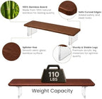 Bamboo Monitor Riser, Wide Desktop Monitor Stand for Desk with Clear Acrylic Legs, 31.5 x 8" Bamboo Wood Shelf, Fit Keyboard, Home Office Workspace Accessories,Study Stationaries Storage (Dark Brown) - Image 6