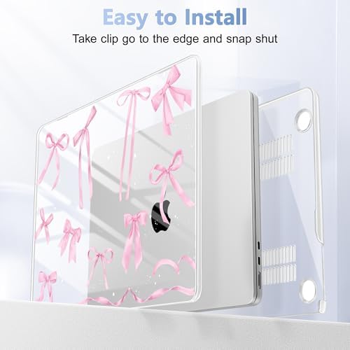 Case for 2026/2025/2024/2023 MacBook Air 15-inch Laptop Release M5 A3448 /M4 A3241 /M3 A3114 /M2 A2941, Stylish Protective Hard Shell Cover for MacBook Air 15.3 inch, Bowknot - Image 5