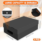 6 Pack A4 Paper Storage Box for 8.5" x 11" Letter, 11.7“ x 8.8“ x 4" Scrapbook Storage Box, Craft/Arts Storage Containers, Cardboard Photo Organizer with Lid File Box for Document, Magazine, US Letter - Image 2