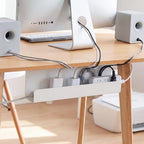2 Pack Under Desk Cable Management Tray,Hold 11 lbs, 16 x 5 x 3 Inch, White - Image 2