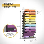 SUPEASY 10Tier Hanging Wall File Holder Organizer for Papers, Folders, Files Clipboard & Magazine Organization Great for Office Home, Assembly Needed, Black - Image 3