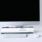 Quartet Glass Dry Erase White Board 18"W x 6"H, Compact Desktop Whiteboard with Storage Drawer, Dotted (GDP186D) - Image 2