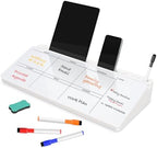 DOLLAR BOSS Glass Desk Whiteboard Calendar Small Dry Erase Board, White by DOLLARBOSS