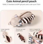 KOKUYO Plush Animal Pencil Holder with Tail Pouch for Storage, Sand Fox - Image 4