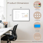 Large Magnetic Whiteboard, 30" x 20" Dry Erase White Board for Wall - Image 2