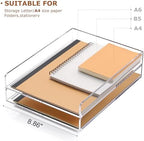 SANRUI 2 Tier Acrylic Stackable Paper Letter Tray, Vertical A4 File Desk Organizer and Accessories Sorter Tray, Clear Workspace Office Supplies Organizers, 12inx9.25inx3.42in - Image 6