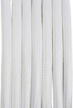 Rustic State Fabric Cord for Hanging Pendant Lamp Fixture - 15 Feet Braided Flexible Cable with E-26/ E-27 Light Bulb Socket & 2 Prong Flat Plug - Industrial Vintage DIY Projects - Set of 2 - White - Image 6