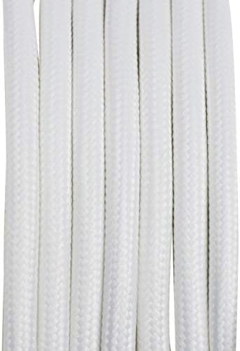 Rustic State Fabric Cord for Hanging Pendant Lamp Fixture - 15 Feet Braided Flexible Cable with E-26/ E-27 Light Bulb Socket & 2 Prong Flat Plug - Industrial Vintage DIY Projects - Set of 2 - White - Image 6