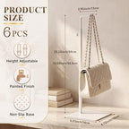 6 Pack Purse Stand Holder Handbag Display Stand, White - Image 3